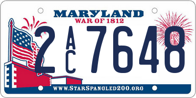 MD license plate 2AC7648