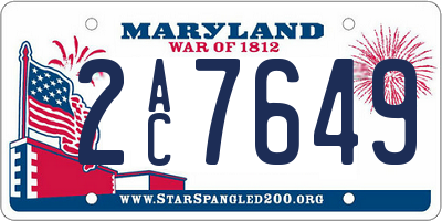 MD license plate 2AC7649