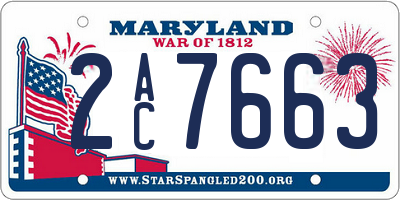 MD license plate 2AC7663