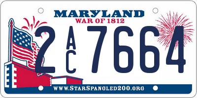 MD license plate 2AC7664