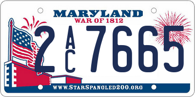 MD license plate 2AC7665