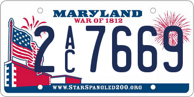 MD license plate 2AC7669