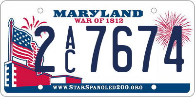 MD license plate 2AC7674