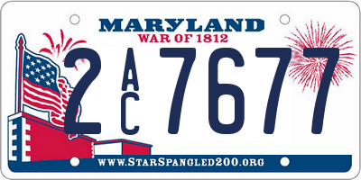 MD license plate 2AC7677