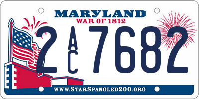 MD license plate 2AC7682