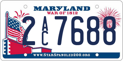 MD license plate 2AC7688