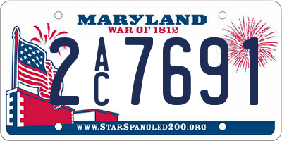 MD license plate 2AC7691