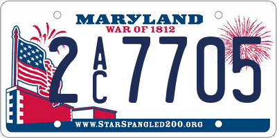 MD license plate 2AC7705