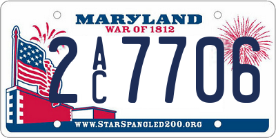 MD license plate 2AC7706