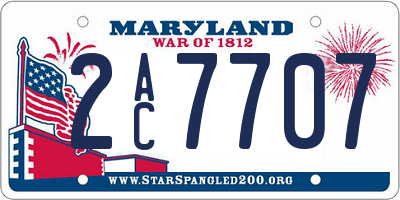 MD license plate 2AC7707