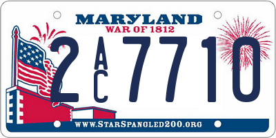 MD license plate 2AC7710
