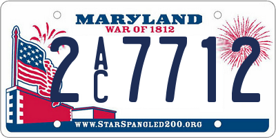 MD license plate 2AC7712
