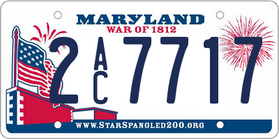 MD license plate 2AC7717