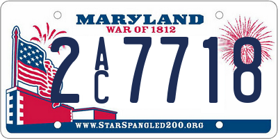 MD license plate 2AC7718