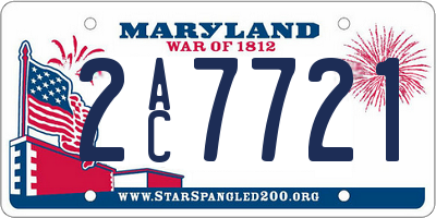 MD license plate 2AC7721