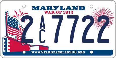 MD license plate 2AC7722