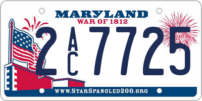 MD license plate 2AC7725