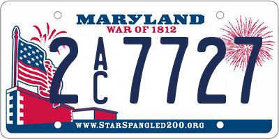 MD license plate 2AC7727