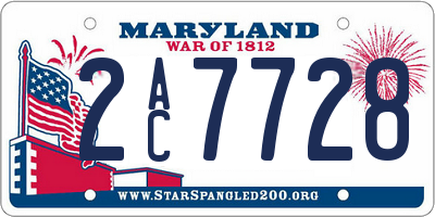 MD license plate 2AC7728