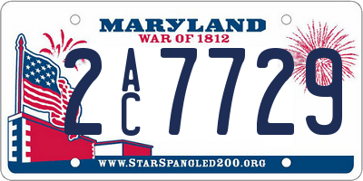 MD license plate 2AC7729