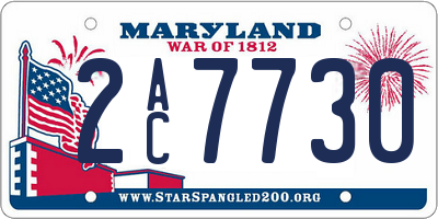 MD license plate 2AC7730