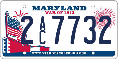 MD license plate 2AC7732