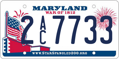 MD license plate 2AC7733