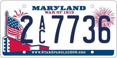 MD license plate 2AC7736