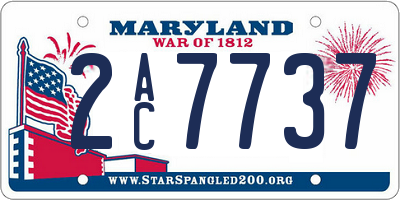 MD license plate 2AC7737