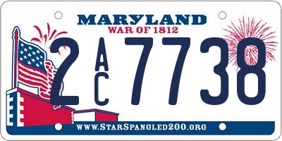 MD license plate 2AC7738