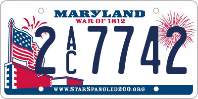 MD license plate 2AC7742