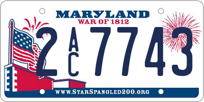 MD license plate 2AC7743