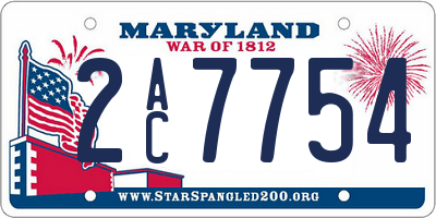 MD license plate 2AC7754
