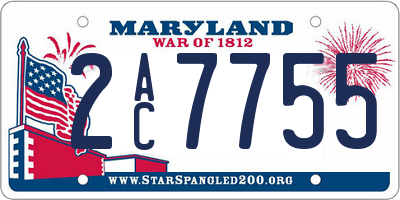 MD license plate 2AC7755