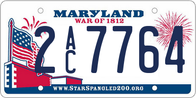 MD license plate 2AC7764