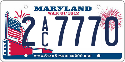 MD license plate 2AC7770
