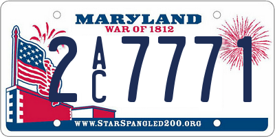 MD license plate 2AC7771