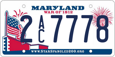 MD license plate 2AC7778