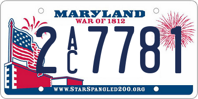MD license plate 2AC7781