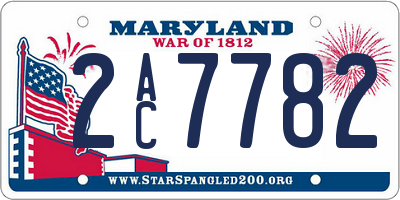 MD license plate 2AC7782