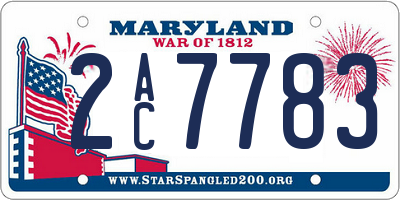 MD license plate 2AC7783