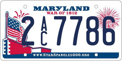 MD license plate 2AC7786