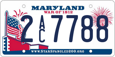 MD license plate 2AC7788