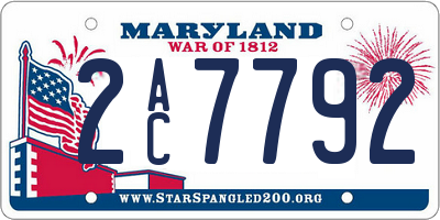 MD license plate 2AC7792