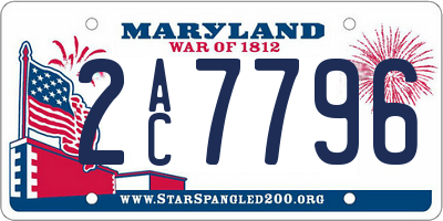 MD license plate 2AC7796