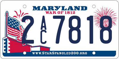 MD license plate 2AC7818