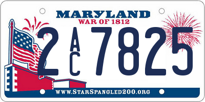 MD license plate 2AC7825