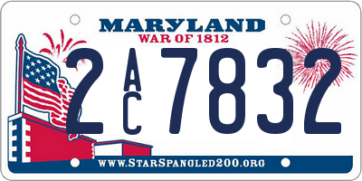 MD license plate 2AC7832