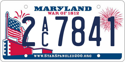MD license plate 2AC7841