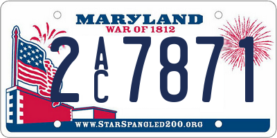 MD license plate 2AC7871